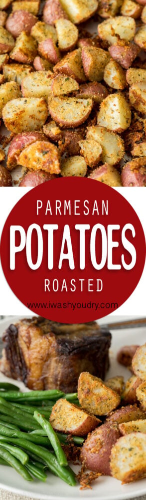 These Parmesan Roasted Potatoes are a crowd pleaser! Just wait till you see how easy this side dish recipe is! 