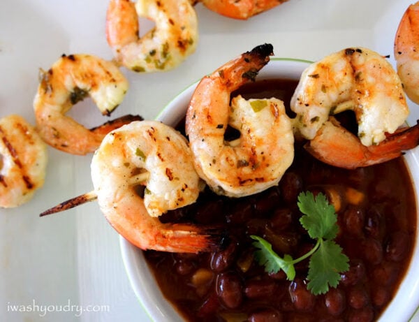 Grilled Lemon and Cilantro Shrimp Skewers