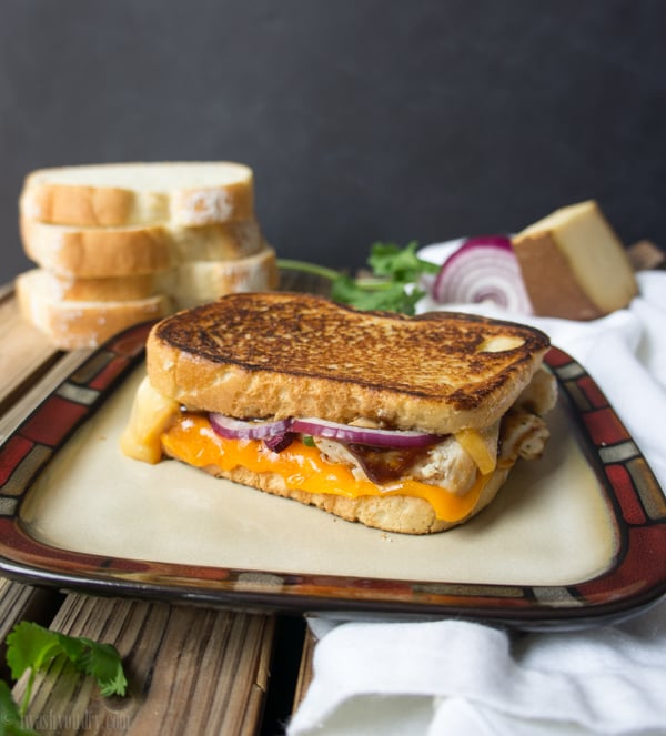 BBQ Chicken Grilled Cheese Sandwich