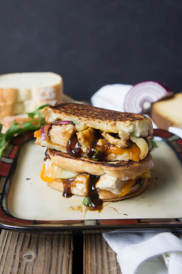 BBQ Chicken Grilled Cheese Sandwich