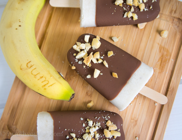 Chocolate Dipped Banana Cream Pops (with chopped nuts too)