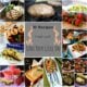 A grid of pictures  and in the middle it says "10 Recipes that will turn your grill on"