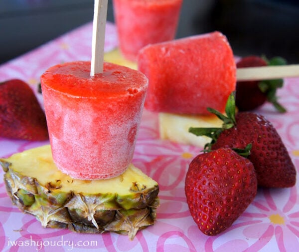 Strawberry Pineapple Popsicles