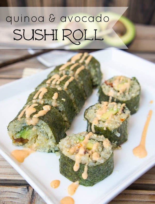 Quinoa and Avocado Sushi Rolls (with sun dried tomatoes and bacon)