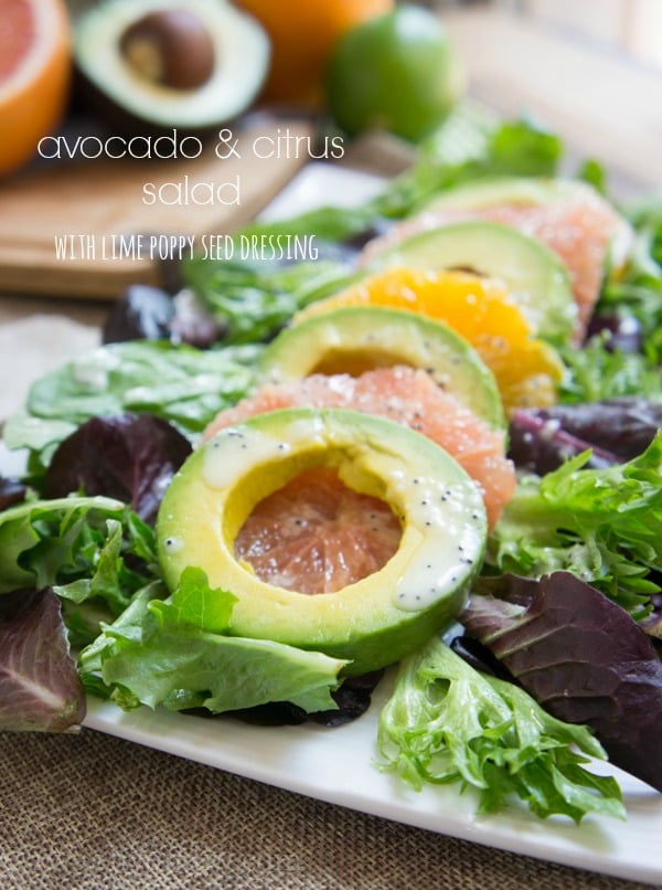 Avocado & Citrus Salad with Lime Poppy Seed Dressing