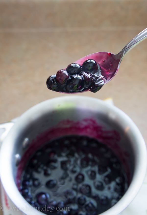 spoonful of blueberry sauce