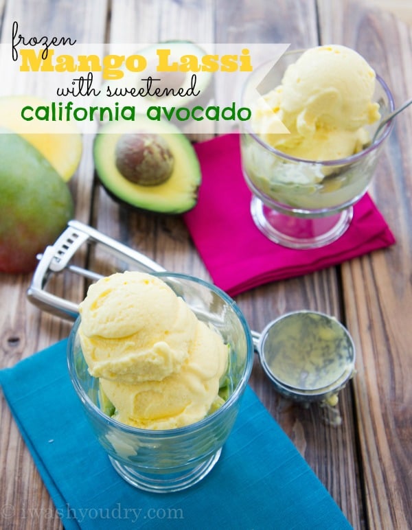 Frozen Mango Lassi with sweetened California Avocado