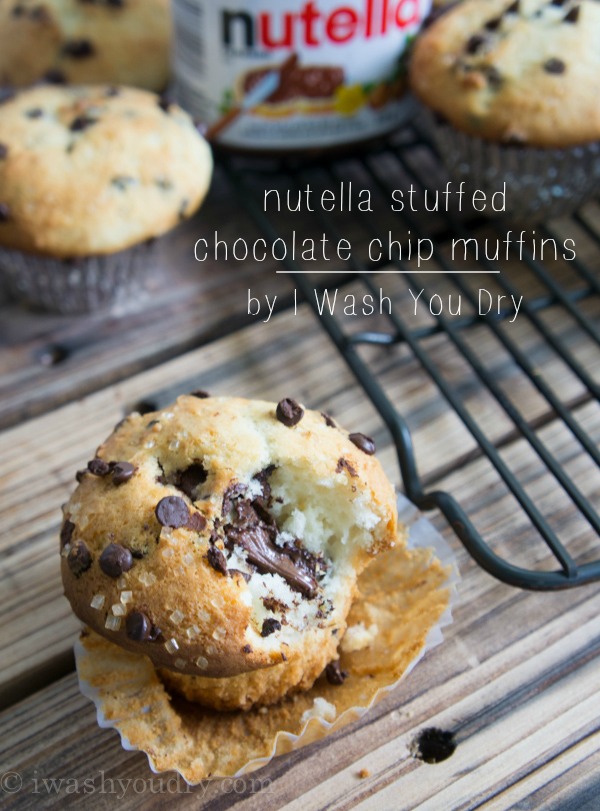 Nutella Stuffed Chocolate Chip Muffins