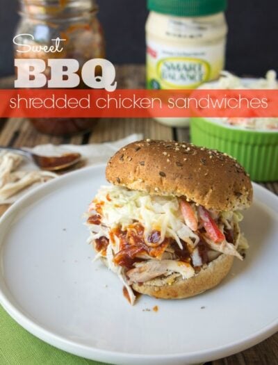 Sweet BBQ Shredded Chicken Sandwiches - Vote for this recipe by @iwashyoudry here: https://on.fb.me/1aR99jW