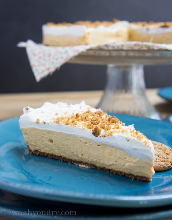 No Bake Pumpkin Cheesecake with a gingersnap crust!