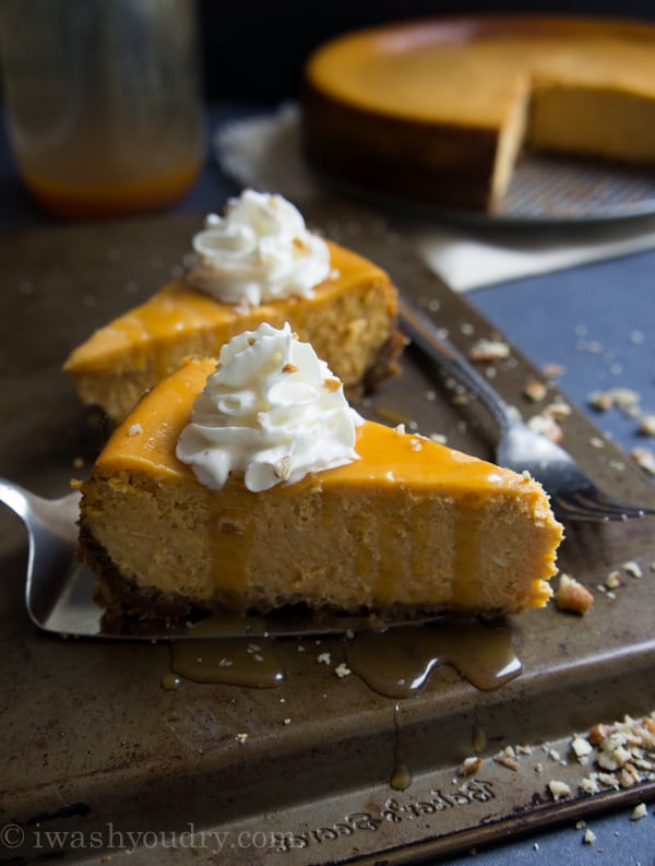 Pumpkin Cheesecake with a Gingersnap Pecan crust