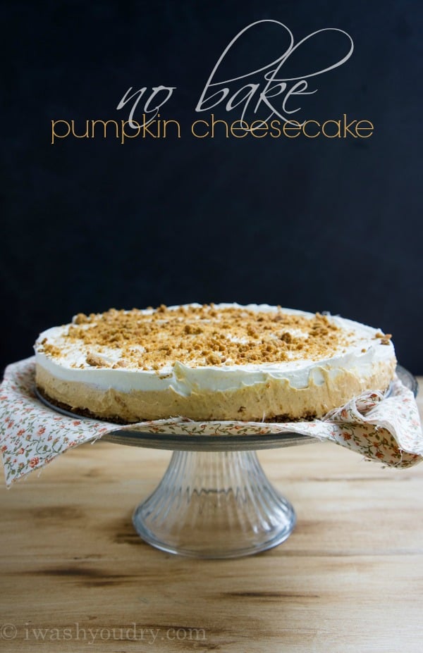 No Bake Pumpkin Cheesecake with a gingersnap crust!