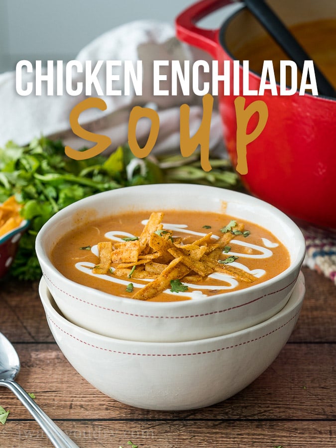 Cheesy Chicken Enchilada Soup | I Wash You Dry