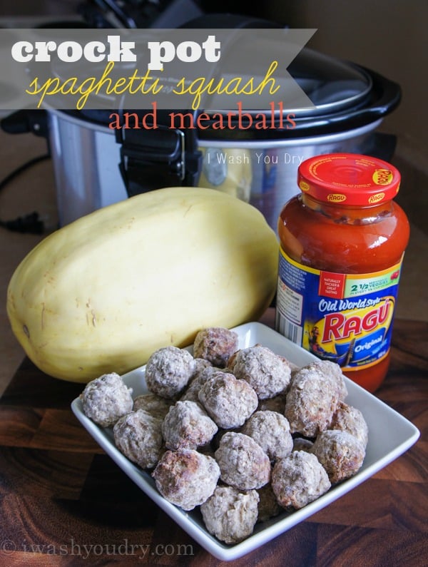 Super Easy Crock Pot Spaghetti Squash with Meatballs - I Wash You Dry