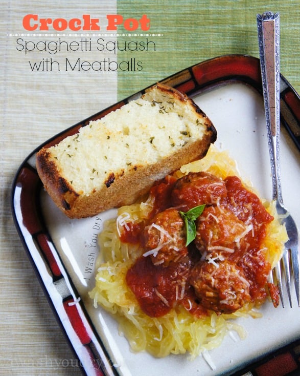 Crock Pot Spaghetti Squash with Meatballs