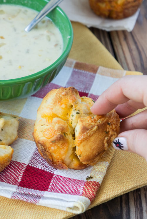 Easy & Cheesy! These Monkey Bread Rolls are just 5 ingredients and make the BEST rolls!