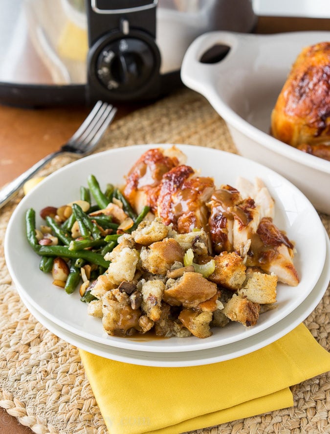 This Crock Pot Sausage Stuffing is always a favorite for Thanksgiving and Christmas! I love that it saves room in the oven for the turkey!