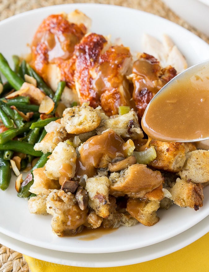 This Crock Pot Stuffing is always a favorite for Thanksgiving and Christmas! I love that it saves room in the oven for the turkey!