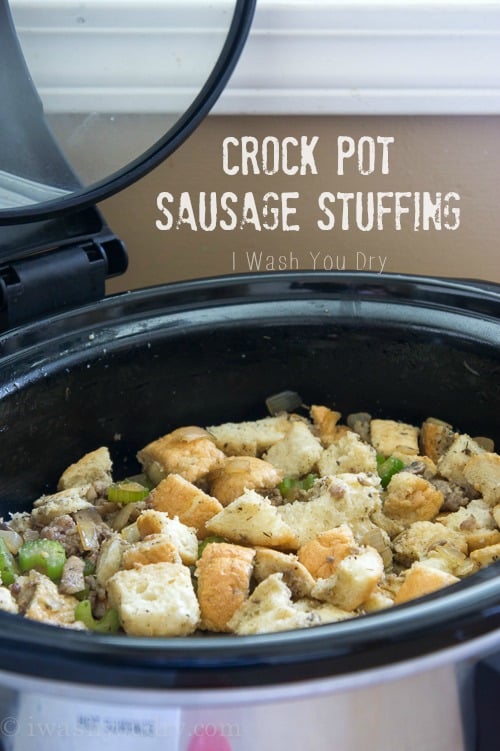 Crock Pot Stuffing is a delicious and easy recipe that's perfect for Thanksgiving!