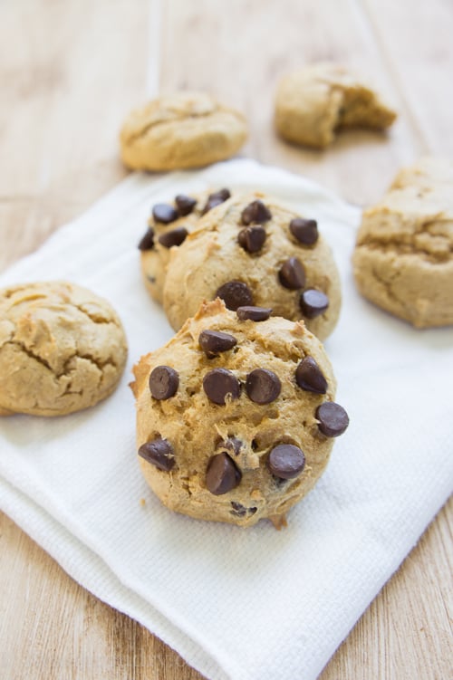 3 Ingredient Pumpkin Cloud Cookies with Chocolate Chips