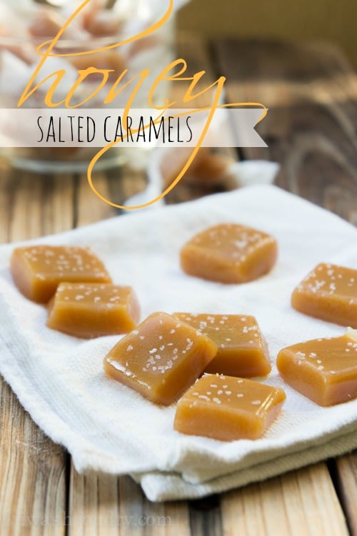 A plate of small caramel squares