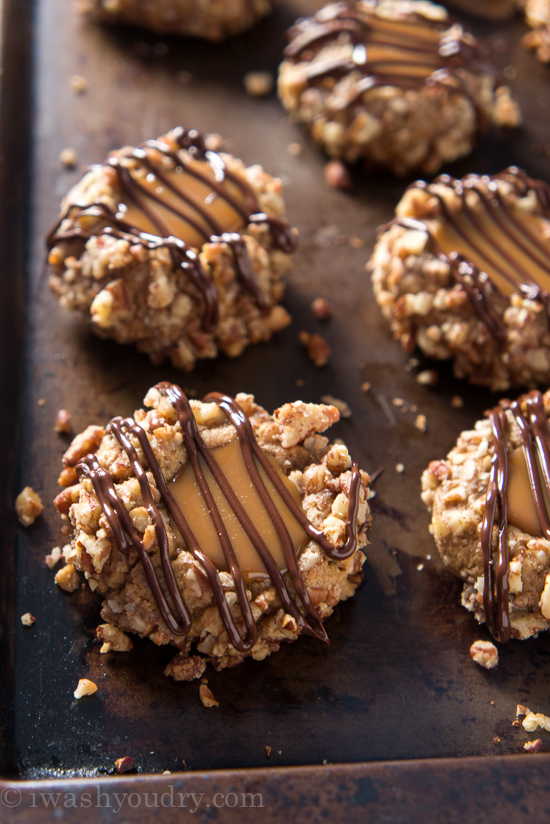 Gingerbread Turtle Thumbprint Cookies