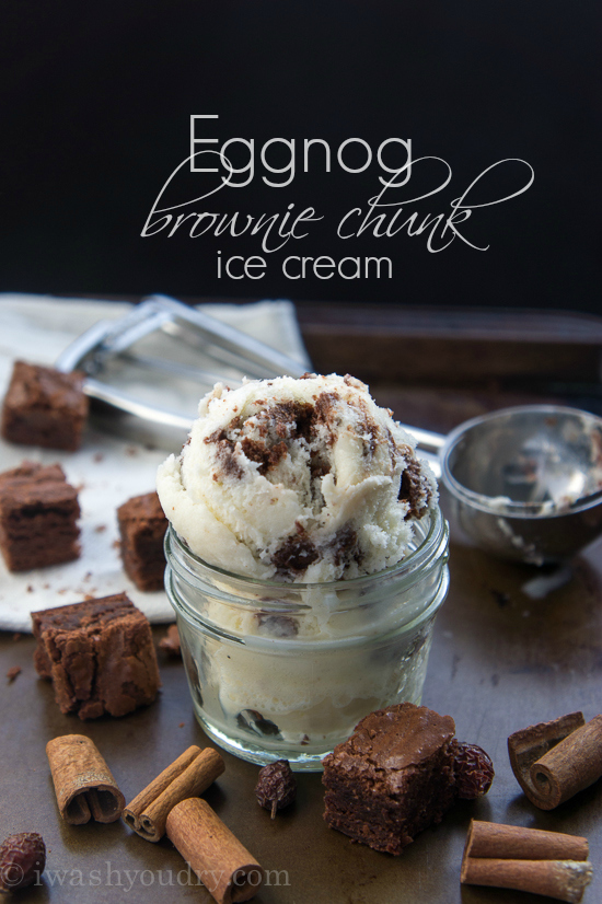 Eggnog Brownie Chunk Ice Cream