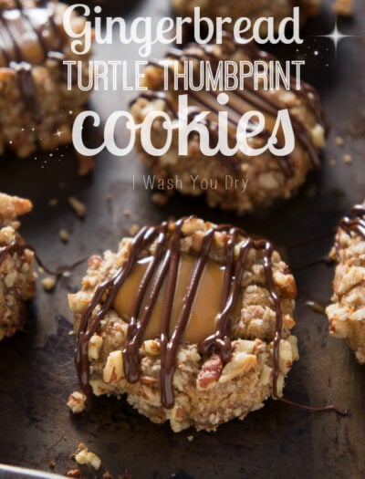 Gingerbread Turtle Thumbprint Cookies