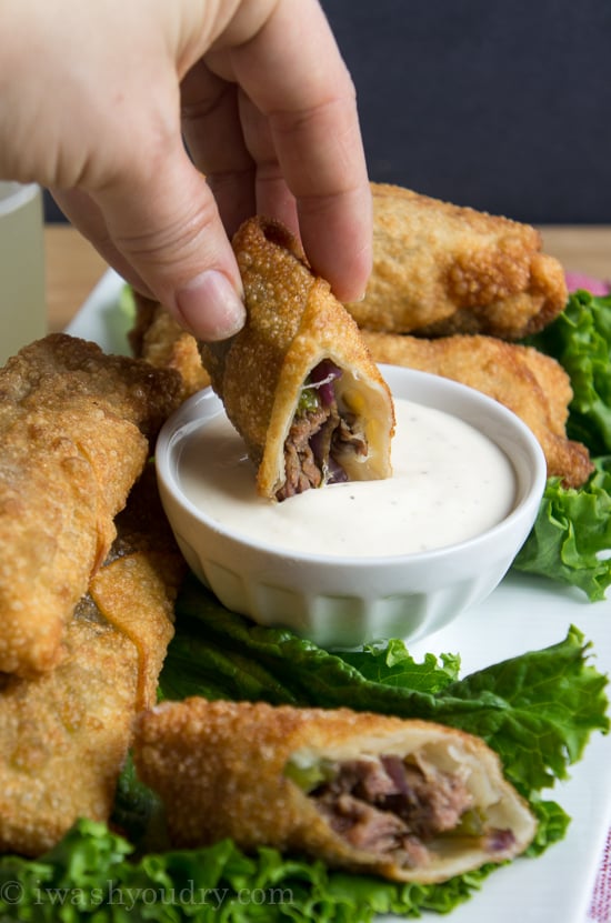 Philly Cheese Steak Egg Rolls