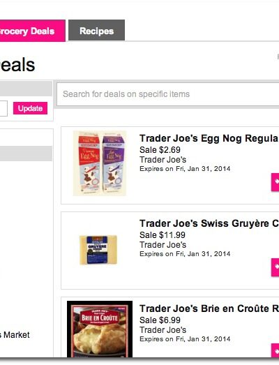 A screenshot of grocery deals.
