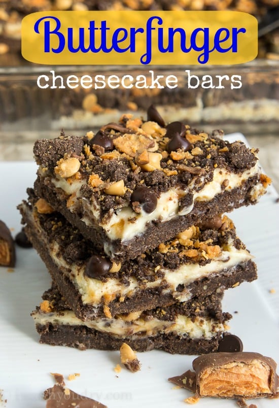 Butterfinger Cheesecake Bars - I Wash You Dry