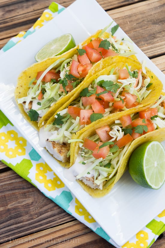 Super Easy Grilled Fish Tacos with White Sauce | I Wash ...