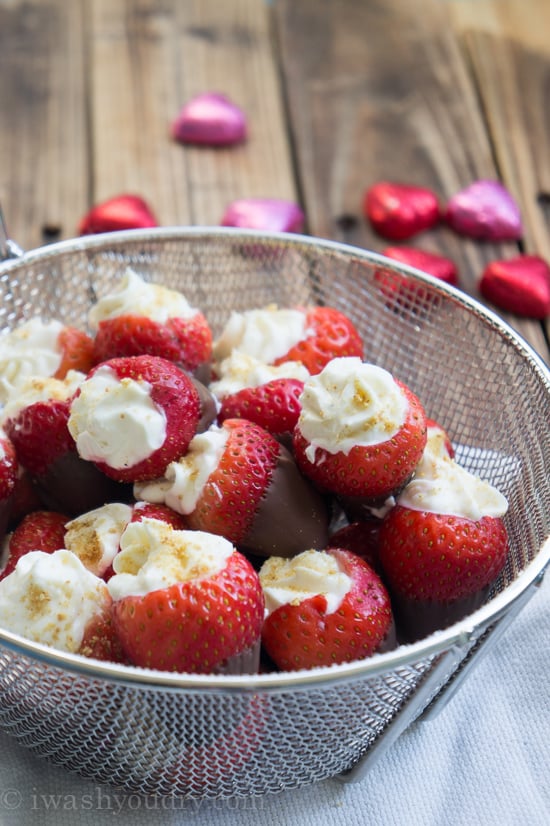 Chocolate Dipped Cheesecake Stuffed Strawberries