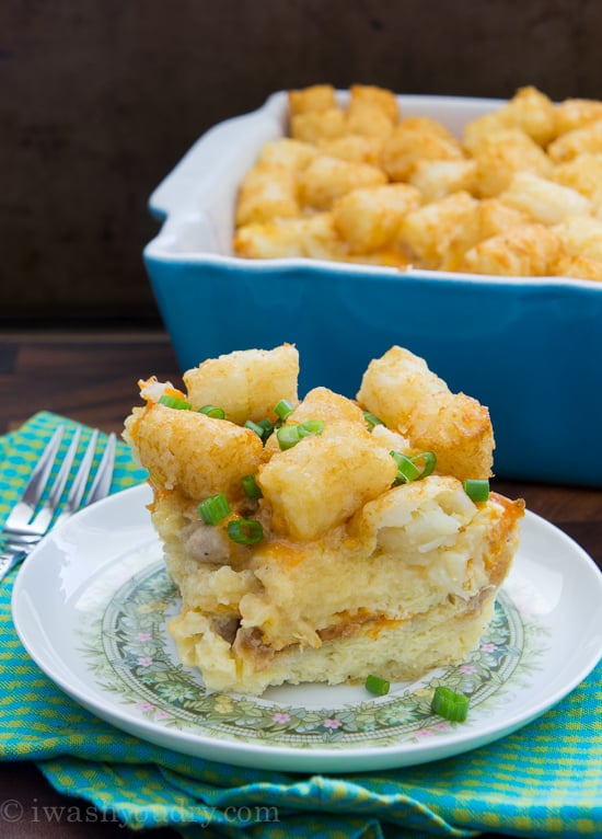 Sausage, Egg and Cheese Tater Tot Breakfast Casserole