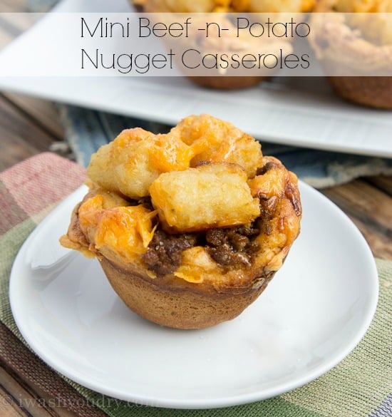 Mini Beef and Potato Nugget Casseroles