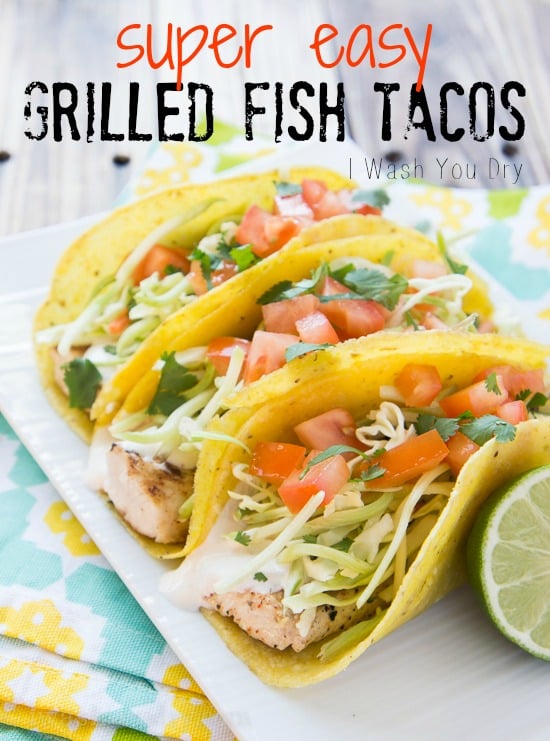 super easy grilled fish tacos with white sauce