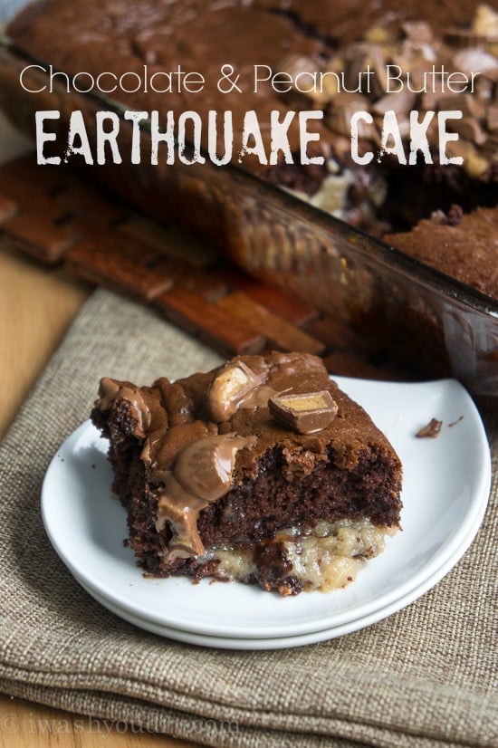 Chocolate Peanut Butter Earthquake Cake