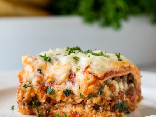 EASY Lasagna Recipe that's sliceable too!