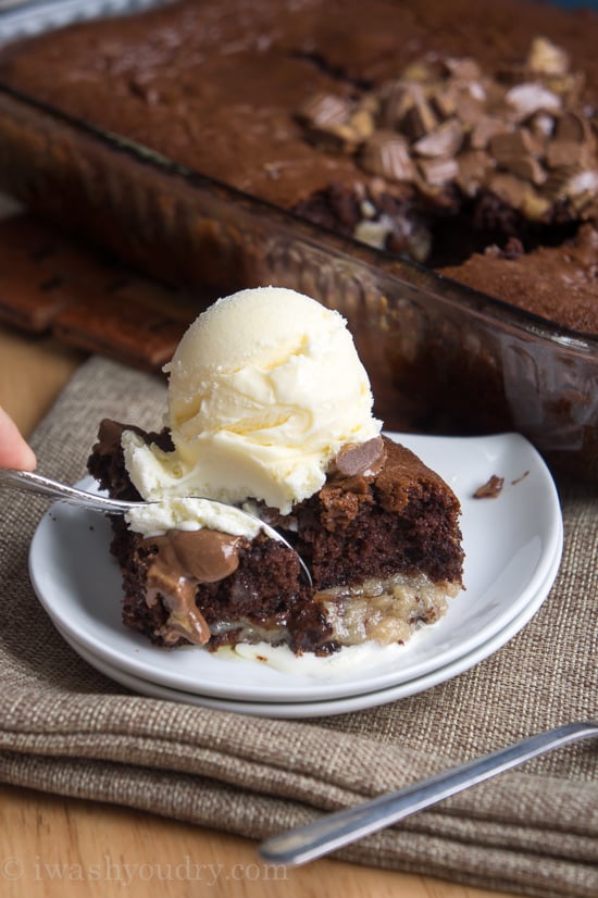 Reese's Peanut Butter Cup Earthquake Cake