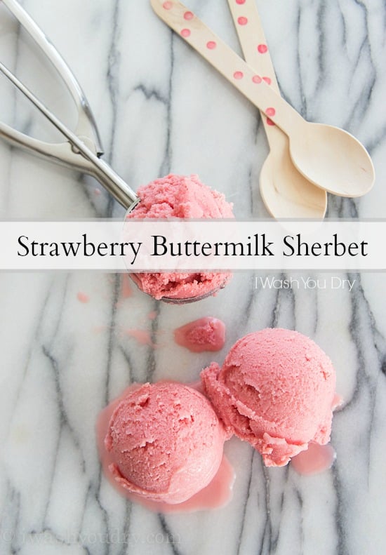 Strawberry Buttermilk Sherbet