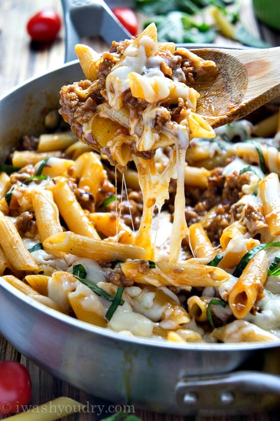 One Skillet Baked Ziti