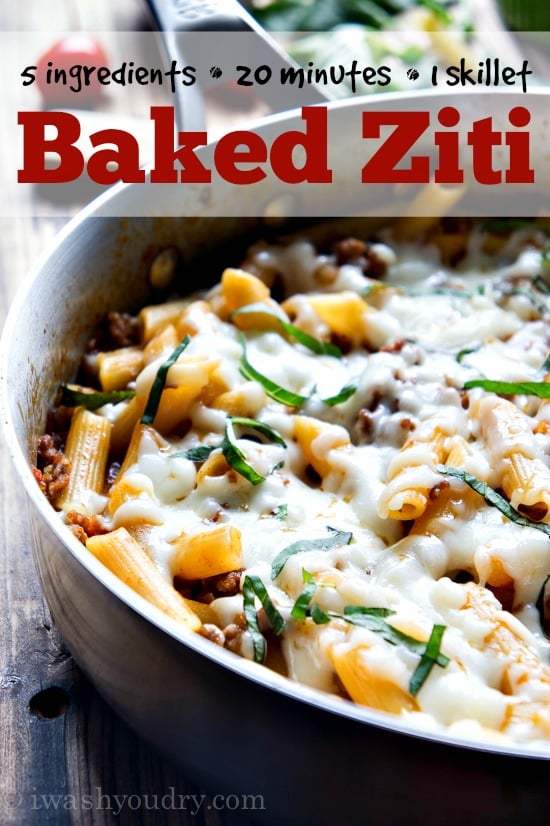 One Skillet Baked Ziti | I Wash You Dry