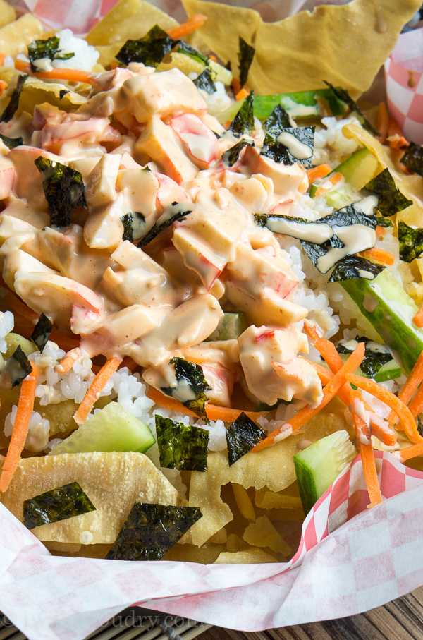 Spicy California Roll Sushi Nachos