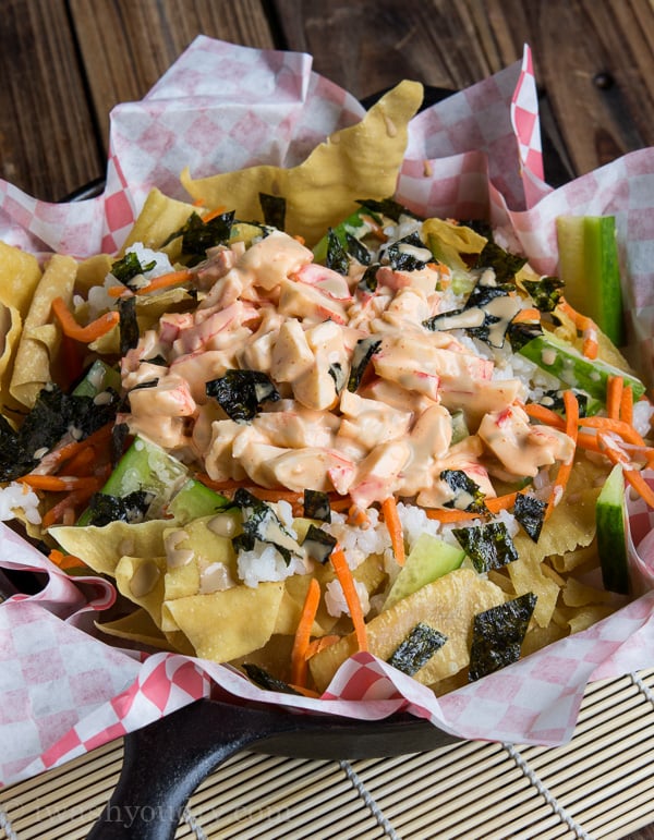 Spicy California Roll Sushi Nachos