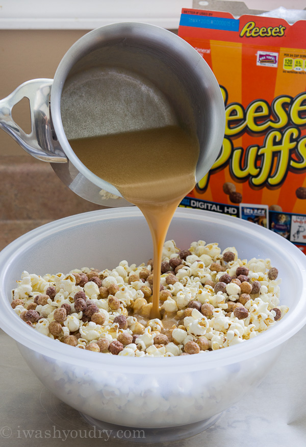 Peanut Butter and Chocolate Popcorn Crunch Mix