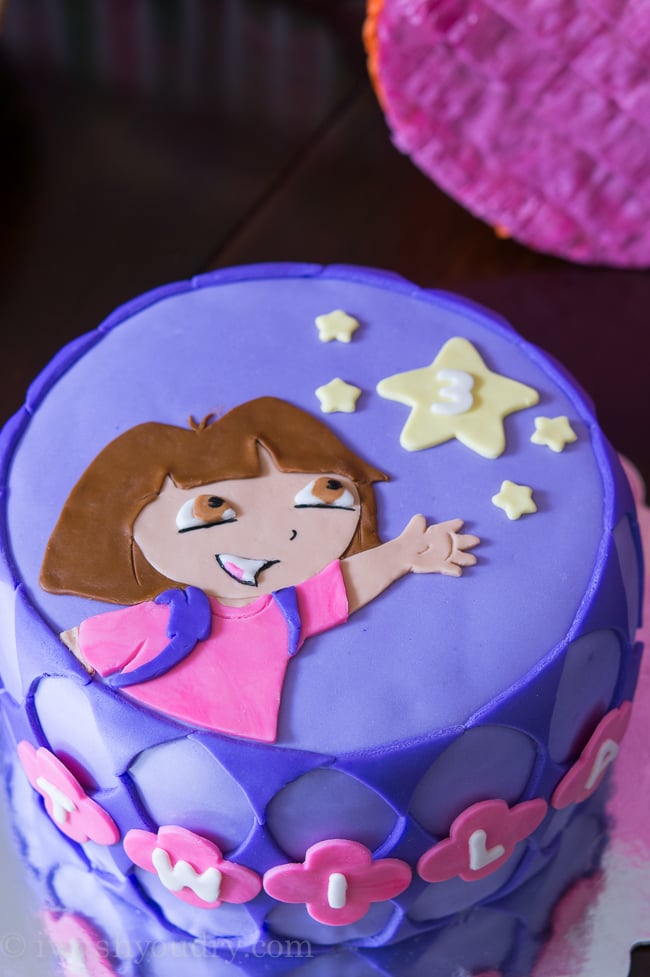DIY Dora Cake with easy Marshmallow Fondant