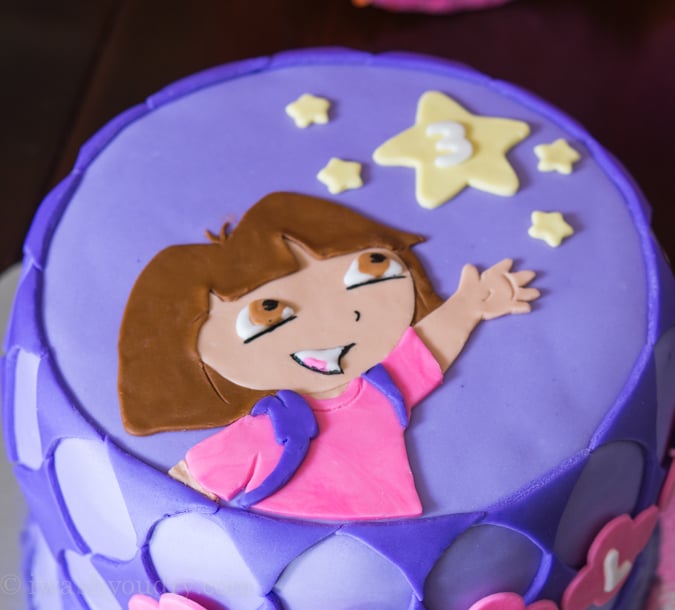 dora the explorer fondant birthday cake