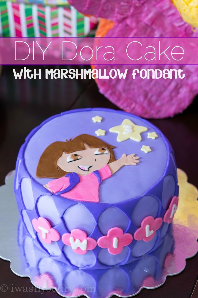 DIY Dora Cake with easy Marshmallow Fondant