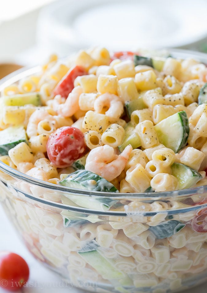 Shrimp Pasta Salad - Sugar Spun Run