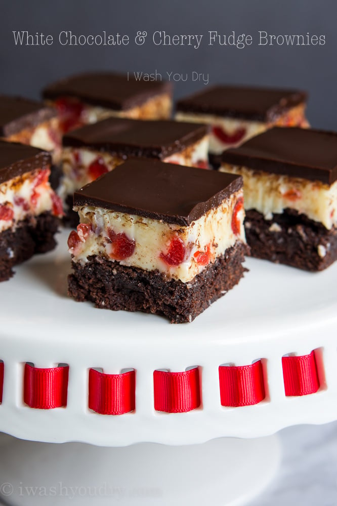 White Chocolate Cherry Fudge Brownies